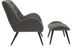 Miliboo Design-Sessel und Fußstütze aus grauem Stoff ZOE* Design-sessel|Sessel