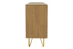 Miliboo Design-Sideboard aus hellem Eichenholz-Finish und goldfarbenem Metall mit 3 Türen B160 cm OZEN* Sideboards