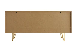 Miliboo Design-Sideboard aus hellem Eichenholz-Finish und goldfarbenem Metall mit 3 Türen B160 cm OZEN* Sideboards