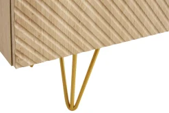 Miliboo Design-Sideboard aus hellem Eichenholz-Finish und goldfarbenem Metall mit 3 Türen B160 cm OZEN* Sideboards