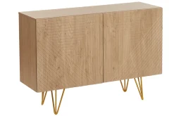 Miliboo Design-Sideboard aus hellem Eichenholz-Finish und goldfarbenem Metall mit 2 Türen B107 cm OZEN* Sideboards