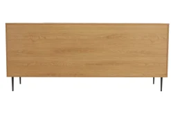 Miliboo Design-Sideboard aus hellem, massiver Eiche mit Gravur und schwarzem Metall, 4 Türen, B180 cm ARCHIPEL* Sideboards
