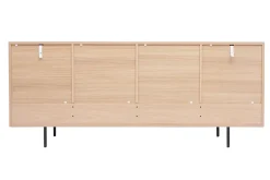 Miliboo Design-Sideboard aus hellem Eichenfurnier und schwarzem Metall, 2 Türen, 4 Schubladen B180 cm ALASKA* Sideboards