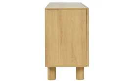 Miliboo Design-Sideboard aus hellem, massiver Eiche mit Gravur 4-türig B180 cm GOSHI* Sideboards
