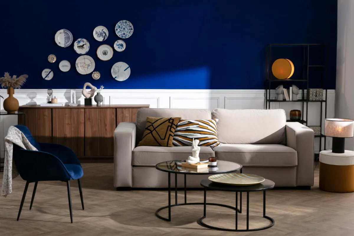 Miliboo Design-Sideboard glänzend Walnussoptik L180 cm COMO* Sideboards