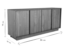 Miliboo Design-Sideboard glänzend Walnussoptik L180 cm COMO* Sideboards