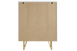 Miliboo Design-Sideboard graviert matt weiß und vergoldetem Metall 4 Türen B86 cm OZEN* Sideboards|Flurmöbel