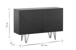 Miliboo Design-Sideboard schwarz und goldfarbenes Metall 2-türig L107 cm OZEN* Sideboards