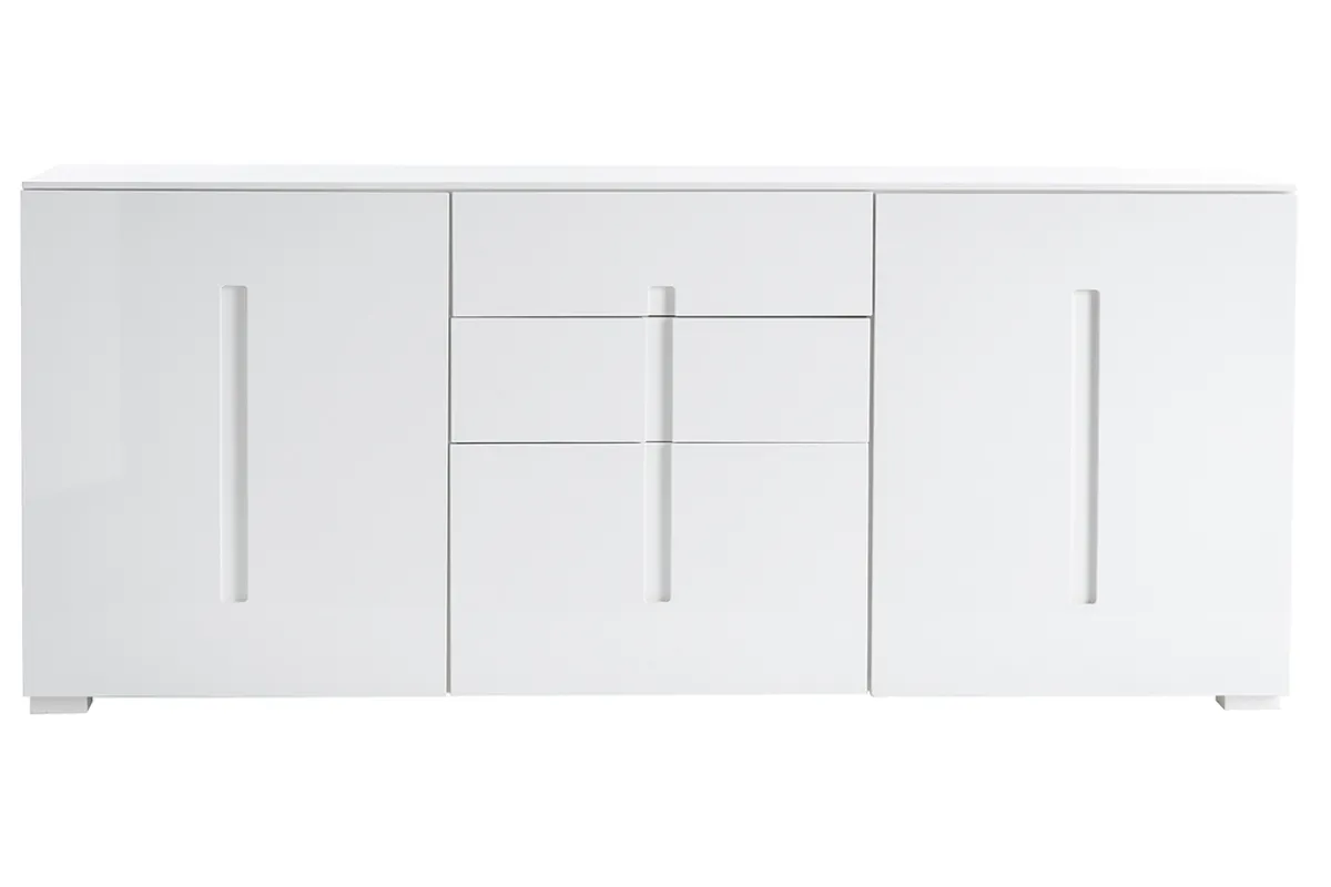 Miliboo Design-Sideboard Weiß lackiert 2 Türen 3 Schubladen TED* Sideboards
