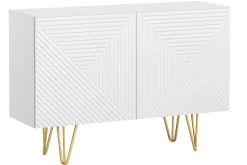 Miliboo Design-Sideboard weiß und goldfarben mit 2 Türen B107 cm OZEN* Sideboards