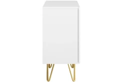 Miliboo Design-Sideboard weiß und goldfarben mit 2 Türen B107 cm OZEN* Sideboards