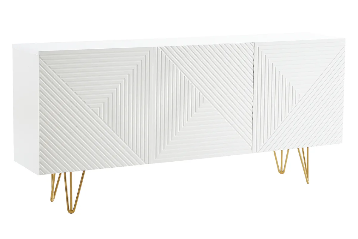 Miliboo Design-Sideboard weiß und vergoldet B160 cm OZEN* Sideboards