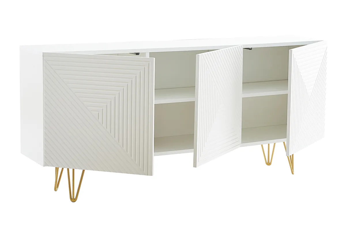 Miliboo Design-Sideboard weiß und vergoldet B160 cm OZEN* Sideboards