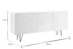 Miliboo Design-Sideboard weiß und vergoldet B160 cm OZEN* Sideboards