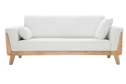 Miliboo Design-Sofa 3 Plätze Altweiß Holzbeine FJORD* Design-sofas