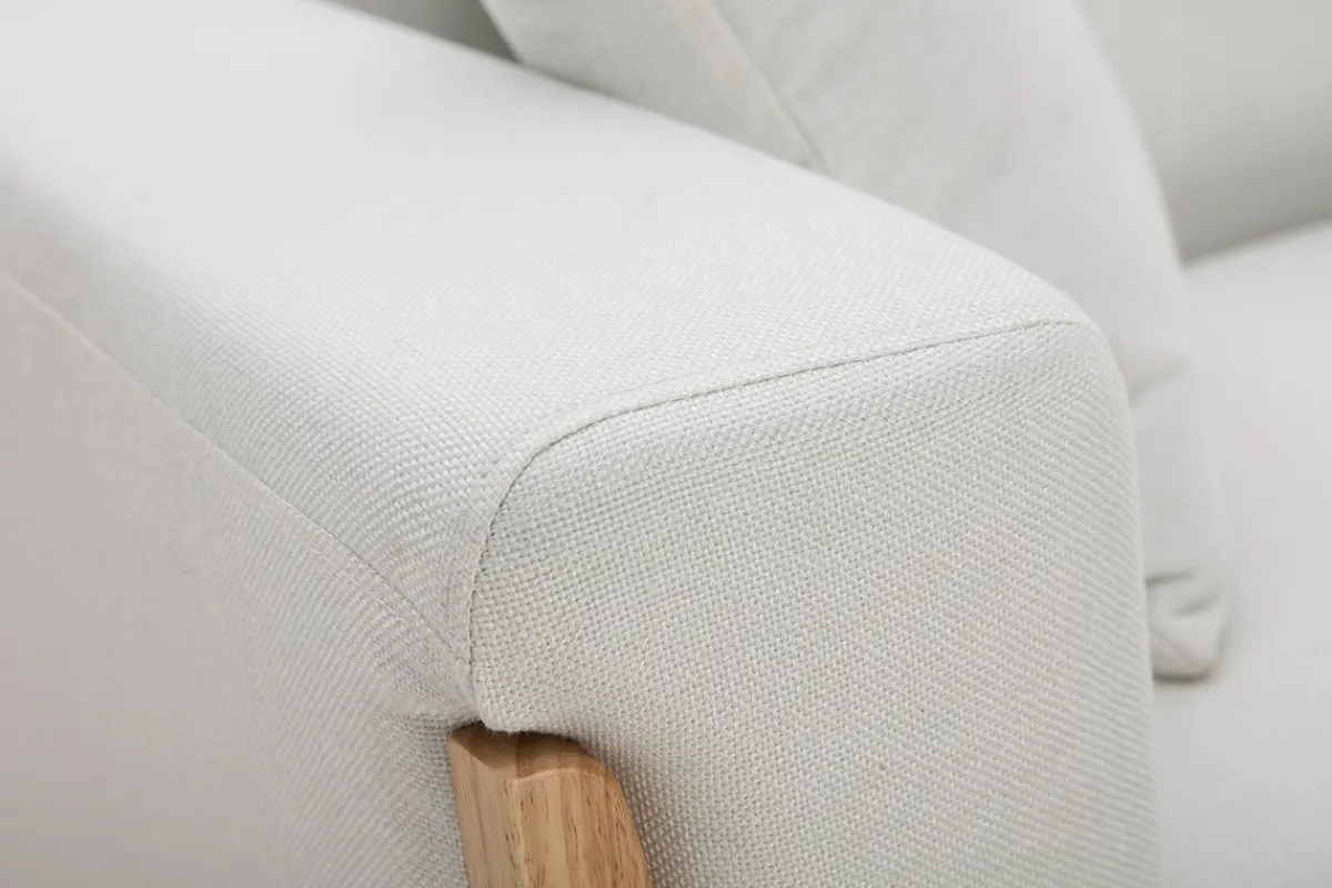 Miliboo Design-Sofa 3 Plätze Altweiß Holzbeine FJORD* Design-sofas