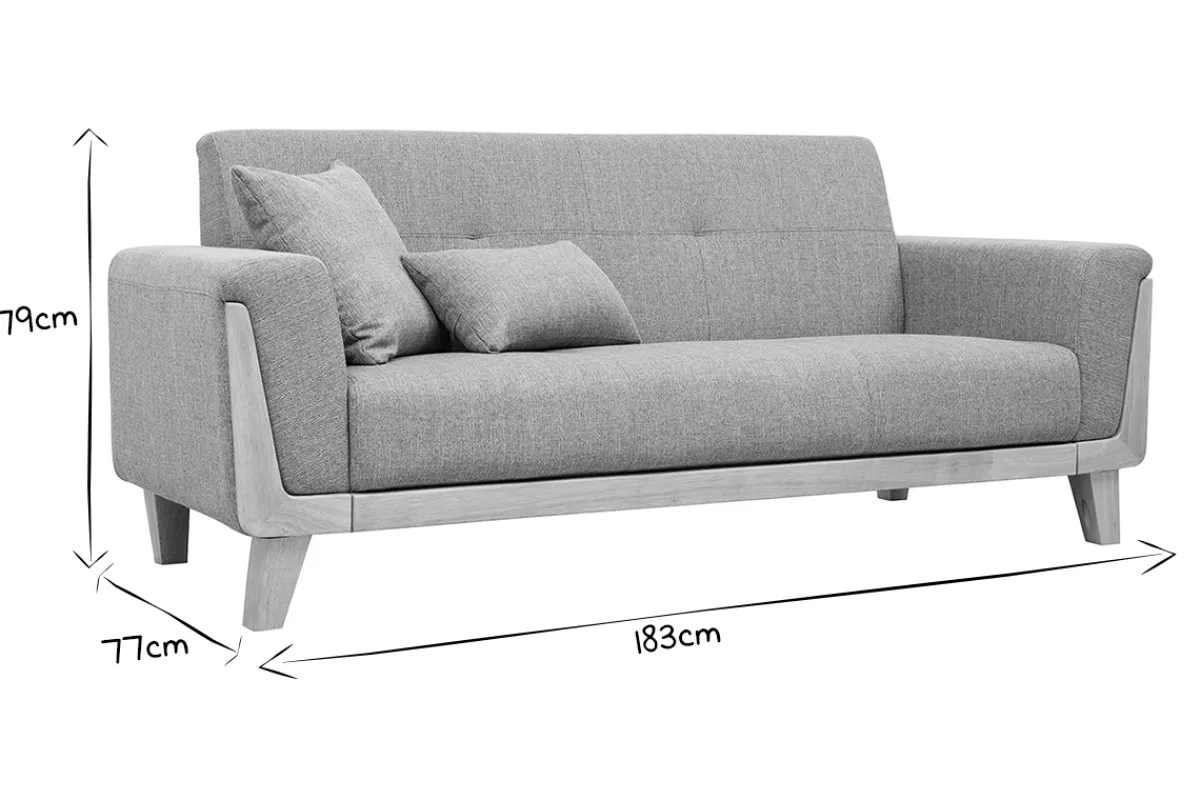 Miliboo Design-Sofa 3 Plätze Altweiß Holzbeine FJORD* Design-sofas