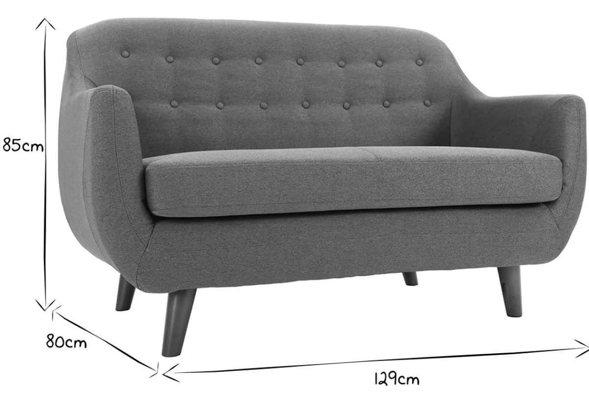 Miliboo Design-Sofa 2 Plätze Anthrazitgrau YNOK* Design-sofas