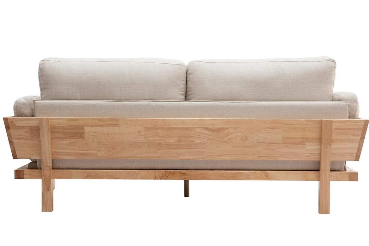 Miliboo Design-Sofa 3 Plätze Cremeweiß Holzbeine KYO* Design-sofas