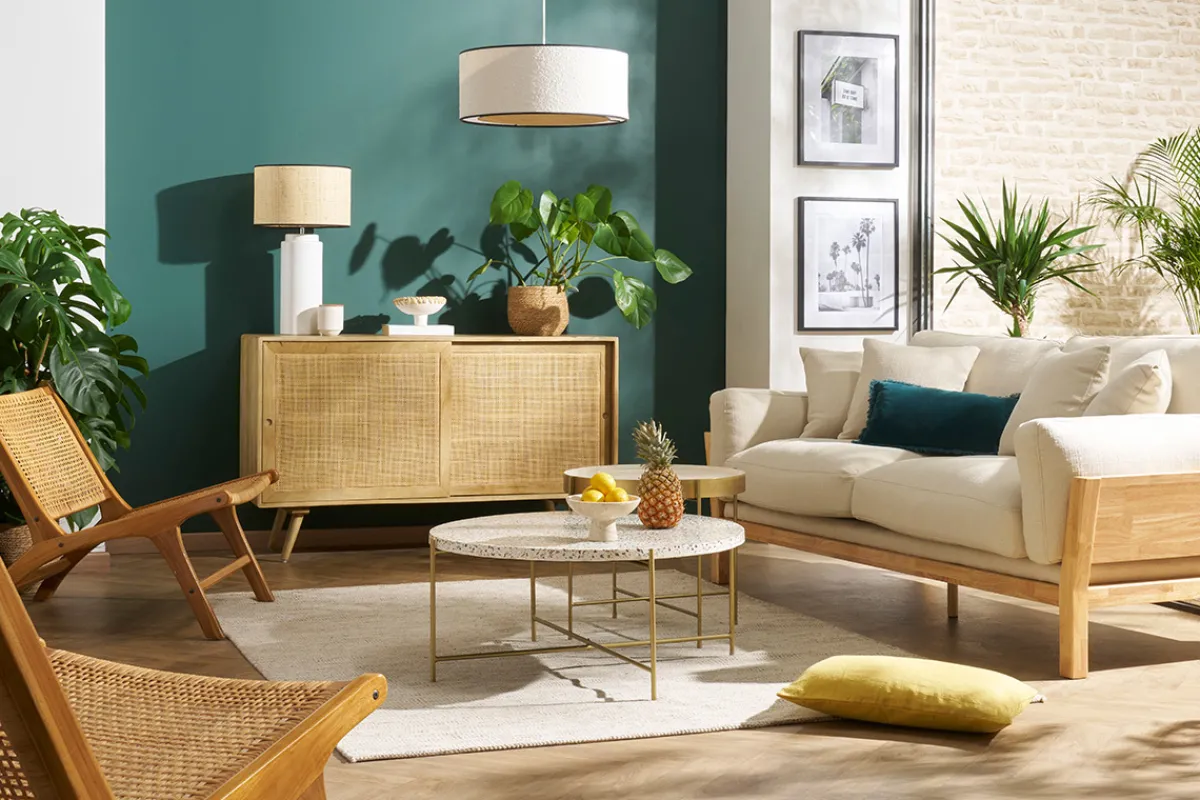 Miliboo Design-Sofa 3 Plätze Cremeweiß Holzbeine KYO* Design-sofas