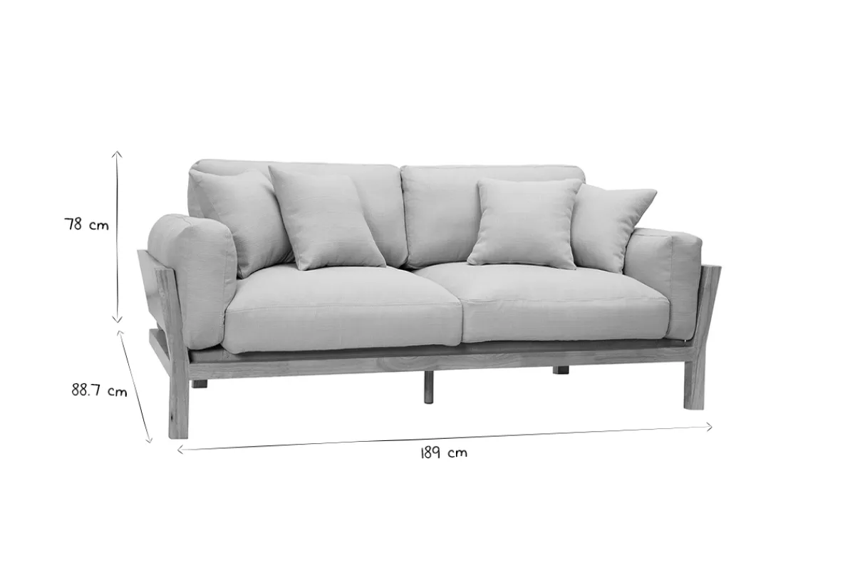 Miliboo Design-Sofa 3 Plätze Cremeweiß Holzbeine KYO* Design-sofas