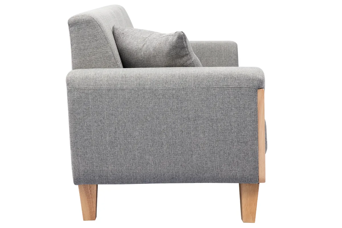 Miliboo Design-Sofa 3 Plätze Hellgrau Holzbeine FJORD* Design-sofas