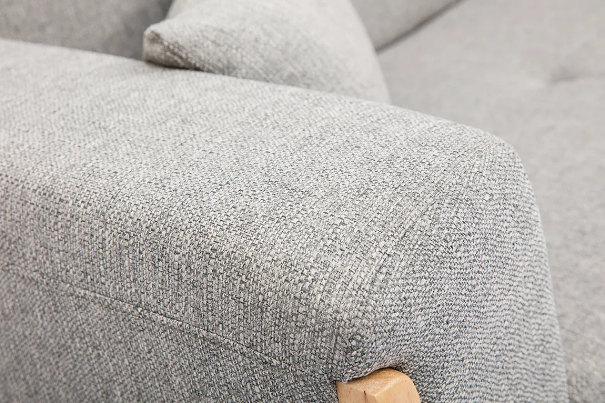 Miliboo Design-Sofa 3 Plätze Hellgrau Holzbeine FJORD* Design-sofas