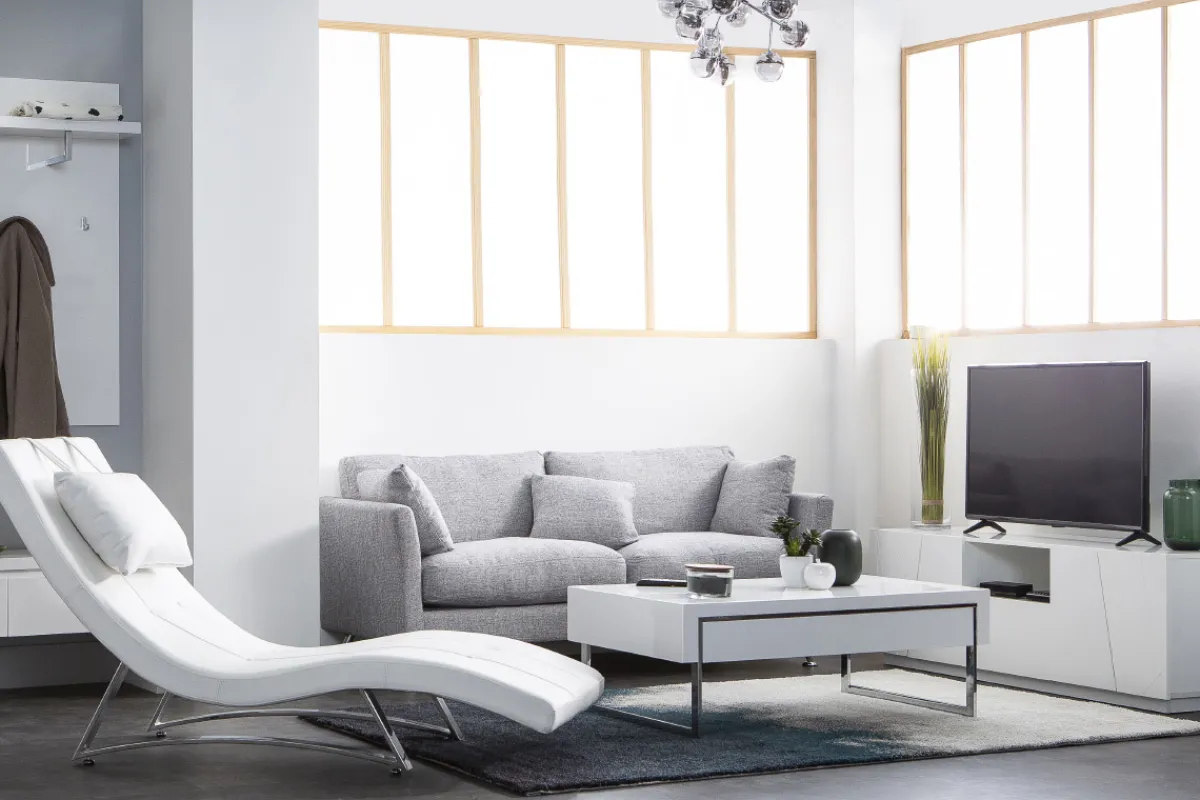 Miliboo Design-Sofa 3 Plätze Hellgrau VOLUPT* Design-sofas