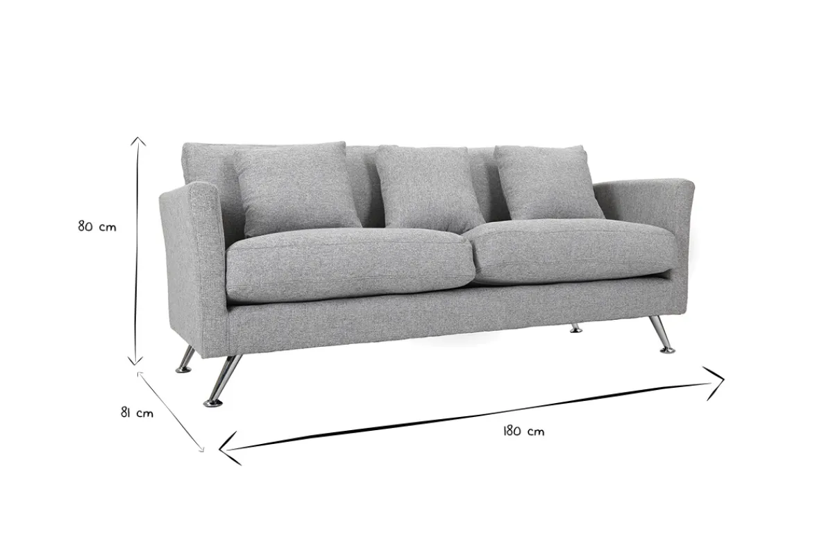 Miliboo Design-Sofa 3 Plätze Hellgrau VOLUPT* Design-sofas
