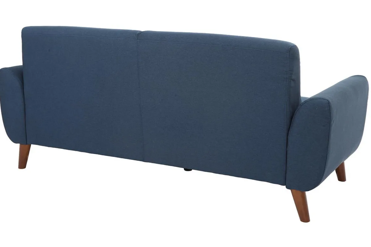 Miliboo Design-Sofa 3 Plätze Stoff Blau Beine Nussbaum EKTOR* Design-sofas