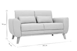Miliboo Design-Sofa 2 Plätze Stoff Grau Eichenbeine EKTOR* Design-sofas