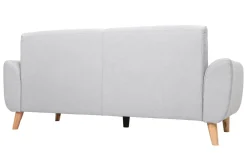 Miliboo Design-Sofa 3 Plätze Stoff Hellgrau Eichenbeine EKTOR* Design-sofas