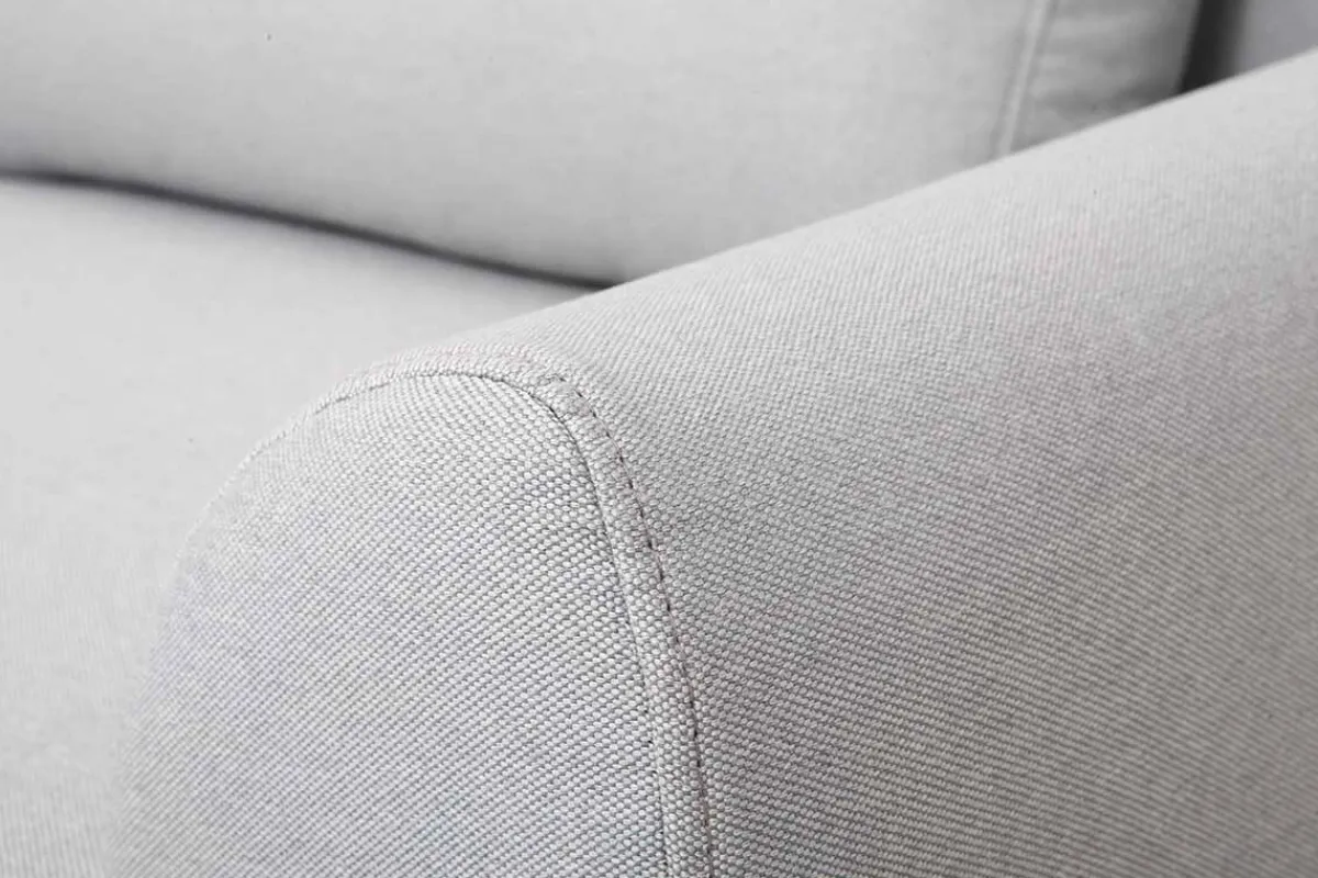 Miliboo Design-Sofa 3 Plätze Stoff Hellgrau Eichenbeine EKTOR* Design-sofas
