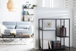 Miliboo Design-Sofa 3 Plätze Stoff Hellgrau Eichenbeine EKTOR* Design-sofas