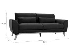 Miliboo Design-Sofa 3 Plätze Stoff Hellgrau Eichenbeine EKTOR* Design-sofas