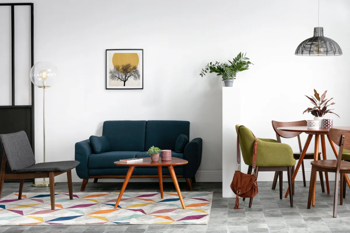 Miliboo Design-Sofa 2 Plätze Stoff naturfarben und Eichenbeine EKTOR* Design-sofas