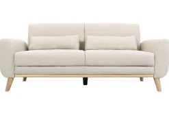 Miliboo Design-Sofa 3 Plätze Stoff naturfarben Eichenbeine EKTOR* Design-sofas