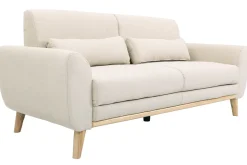 Miliboo Design-Sofa 3 Plätze Stoff naturfarben Eichenbeine EKTOR* Design-sofas
