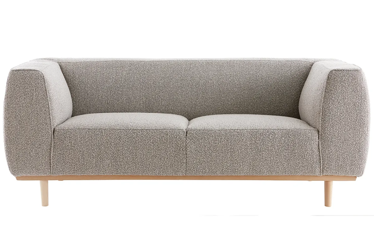 Miliboo Design-Sofa aus Bouclé-Stoff taupe 2/3-Sitzer MORRIS* Design-sofas
