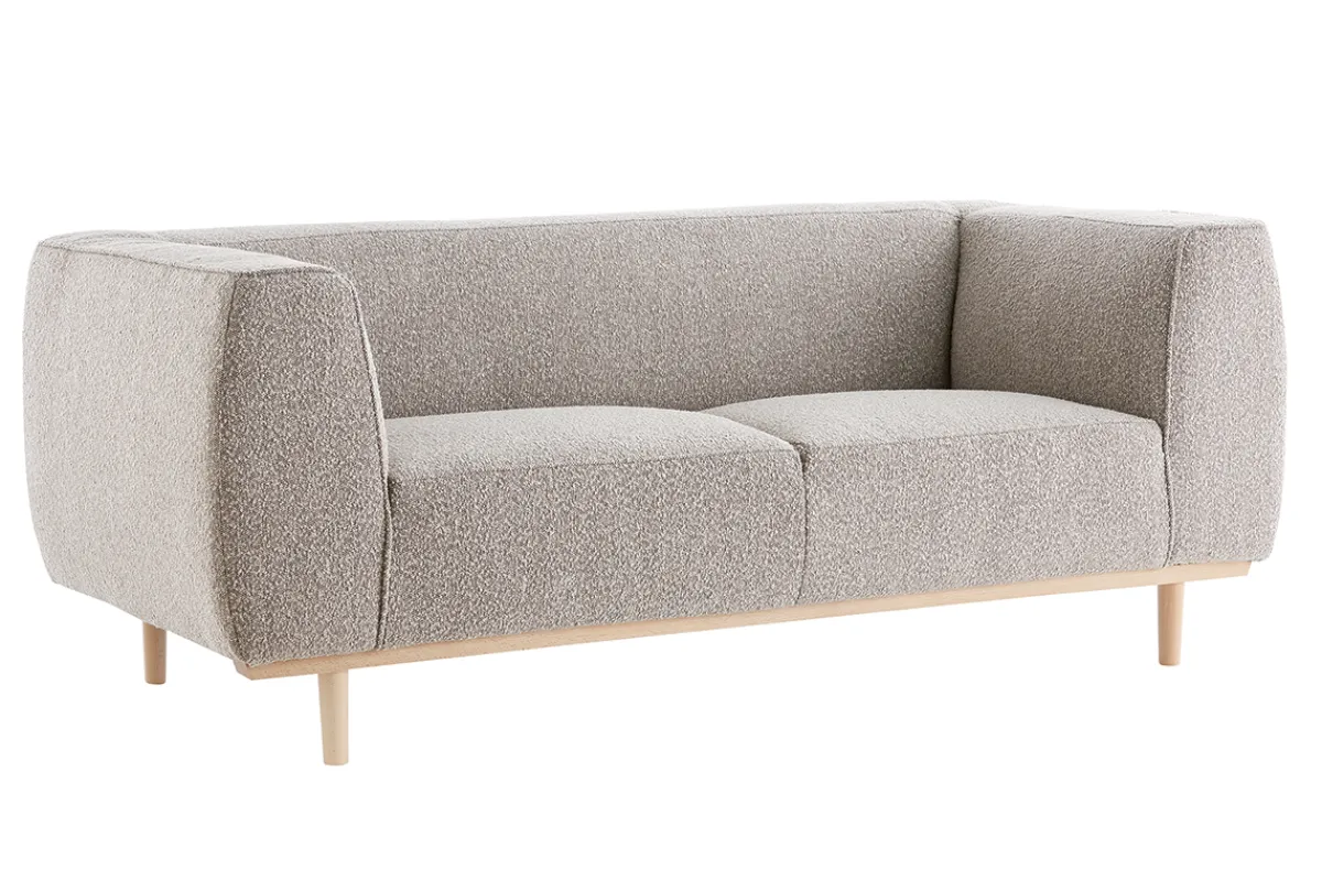 Miliboo Design-Sofa aus Bouclé-Stoff taupe 2/3-Sitzer MORRIS* Design-sofas