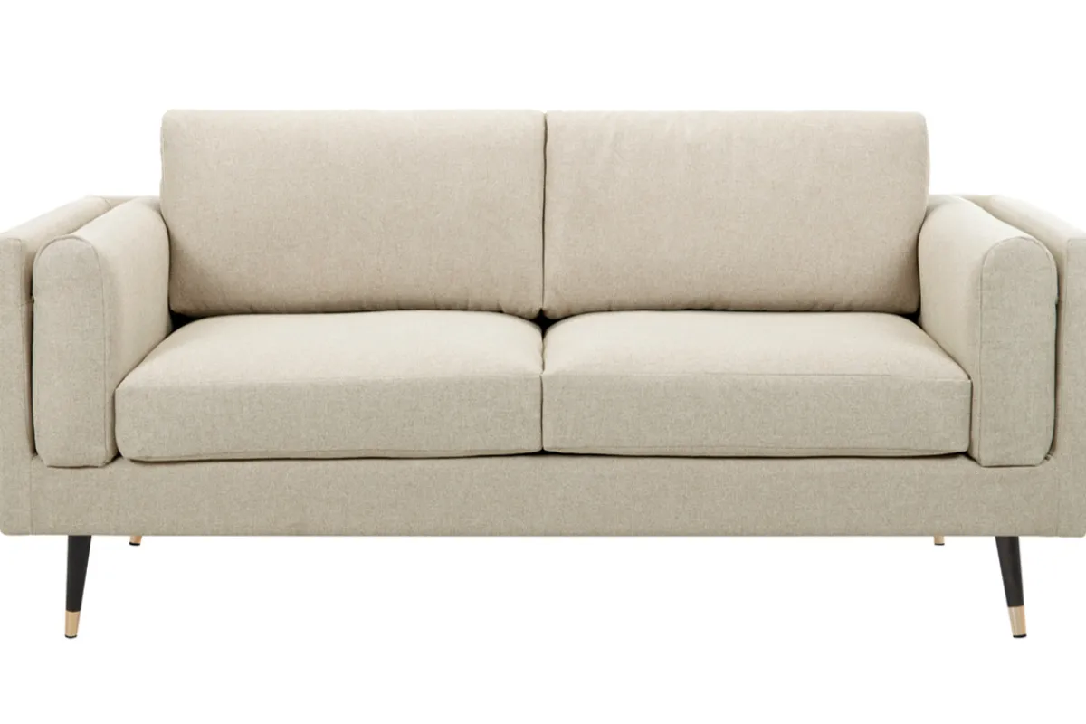 Miliboo Design-Sofa aus cappuccino-beige-meliertem Stoff 2-Sitzer STING* Design-sofas