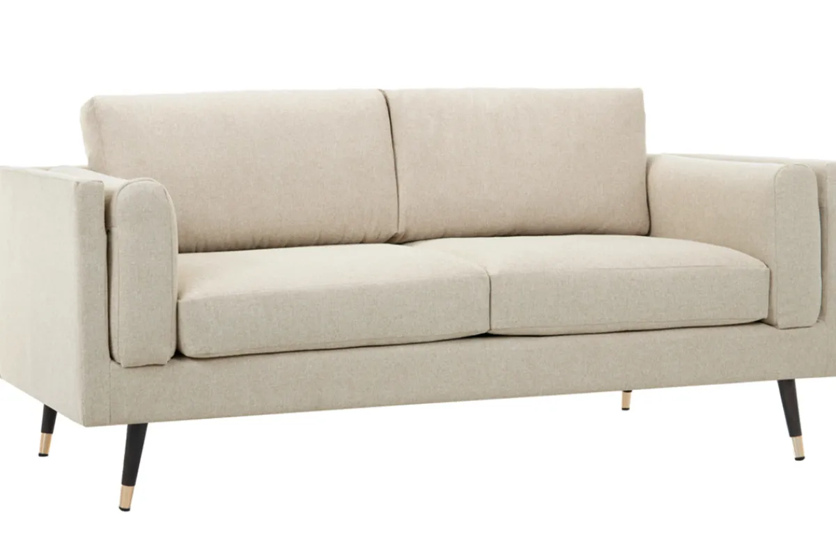 Miliboo Design-Sofa aus cappuccino-beige-meliertem Stoff 2-Sitzer STING* Design-sofas
