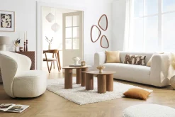Miliboo Design-Sofa aus hellbeigem Stoff 4-Sitzer OLIVEIRO* Design-sofas