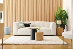 Miliboo Design-Sofa aus hellbeigem Stoff 4-Sitzer OLIVEIRO* Design-sofas