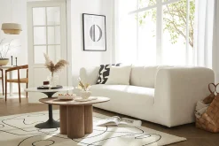 Miliboo Design-Sofa aus hellbeigem Stoff 4-Sitzer OLIVEIRO* Design-sofas