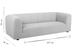 Miliboo Design-Sofa aus hellbeigem Stoff 4-Sitzer OLIVEIRO* Design-sofas