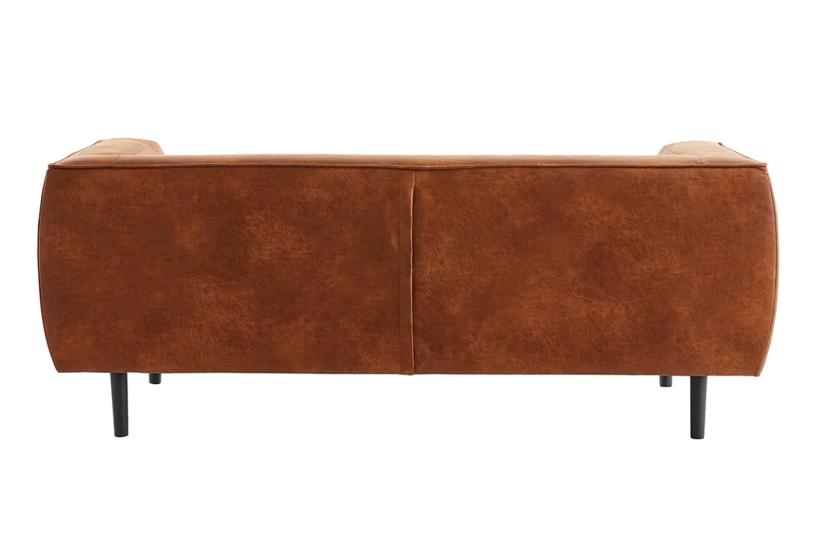 Miliboo Design-Sofa aus Leder in Antikoptik Cognacbraun 2/3-Sitzer MORRIS* Ledersofas