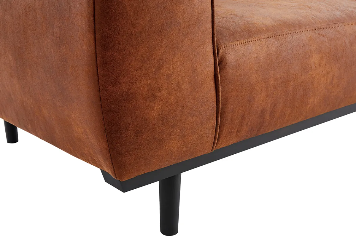 Miliboo Design-Sofa aus Leder in Antikoptik Cognacbraun 2/3-Sitzer MORRIS* Ledersofas