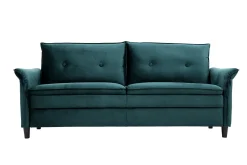 Miliboo Design-Sofa aus Samt Petrolblau 3 Plätze CLIFF* Design-sofas