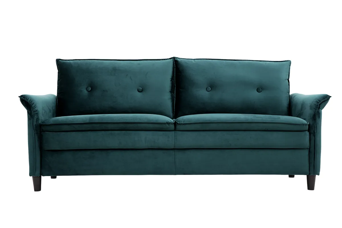 Miliboo Design-Sofa aus Samt Petrolblau 3 Plätze CLIFF* Design-sofas